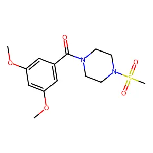 (3,5-Dimethoxyphenyl)-(4-methylsulfonyl-1-piperazinyl)methanone structure