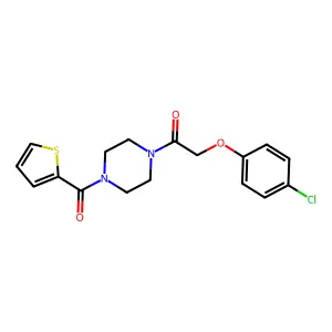 1-[(4-Chlorophenoxy)acetyl]-4-(2-thienylcarbonyl)piperazine structure