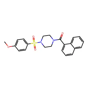 Methyl 4-{[4-(1-naphthoyl)-1-piperazinyl]sulfonyl}phenyl ether structure