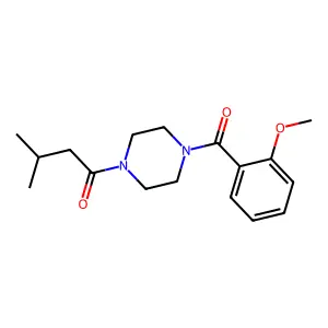 1-[4-(2-Methoxybenzoyl)piperazin-1-yl]-3-methylbutan-1-one structure