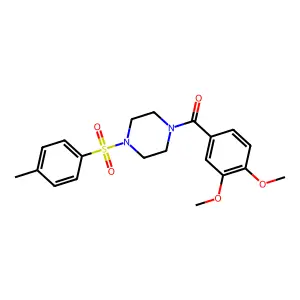 (3,4-Dimethoxy-phenyl)-[4-(toluene-4-sulfonyl)-piperazin-1-yl]-methanone structure