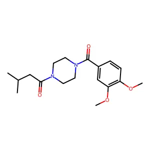 1-[4-(3,4-Dimethoxybenzoyl)piperazin-1-yl]-3-methylbutan-1-one structure
