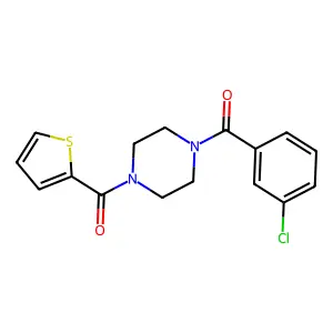(3-Chlorophenyl)-[4-(thiophene-2-carbonyl)piperazin-1-yl]methanone structure