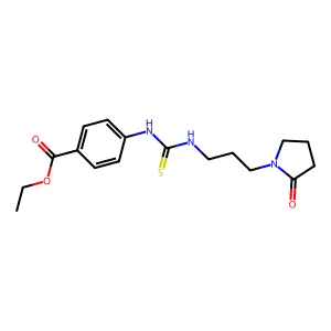 Ethyl 4-({[3-(2-oxopyrrolidin-1-yl)propyl]carbamothioyl}amino)benzoate structure