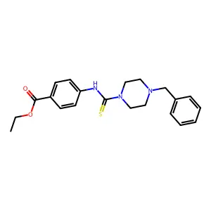 4-[(4-Benzyl-piperazine-1-carbothioyl)-amino]-benzoic acid ethyl ester structure