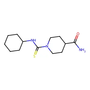 1-(Cyclohexylcarbamothioyl)piperidine-4-carboxamide structure
