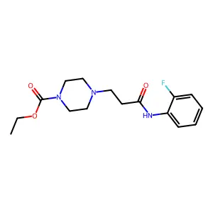 Ethyl 4-[3-(2-fluoroanilino)-3-oxopropyl]-1-piperazinecarboxylate structure