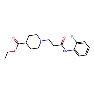 Ethyl 1-[3-(2-fluoroanilino)-3-oxopropyl]-4-piperidinecarboxylate structure