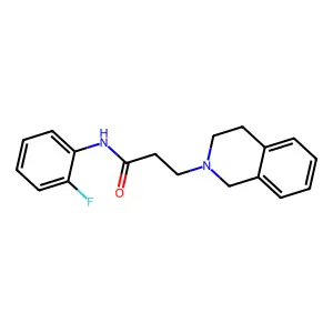 3-(3,4-dihydro-1H-isoquinolin-2-yl)-N-(2-fluorophenyl)propanamide structure