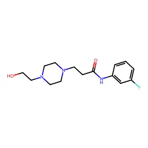 N-(3-fluorophenyl)-3-[4-(2-hydroxyethyl)piperazin-1-yl]propanamide structure