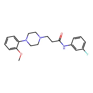 N-(3-fluorophenyl)-3-[4-(2-methoxyphenyl)piperazin-1-yl]propanamide structure