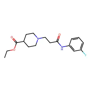 Ethyl 1-[3-(3-fluoroanilino)-3-oxopropyl]-4-piperidinecarboxylate structure