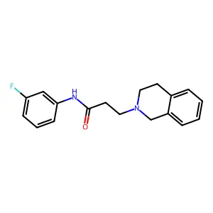 3-(3,4-dihydro-1H-isoquinolin-2-yl)-N-(3-fluorophenyl)propanamide structure