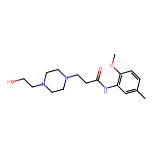 3-[4-(2-hydroxyethyl)piperazin-1-yl]-N-(2-methoxy-5-methylphenyl)propanamide structure