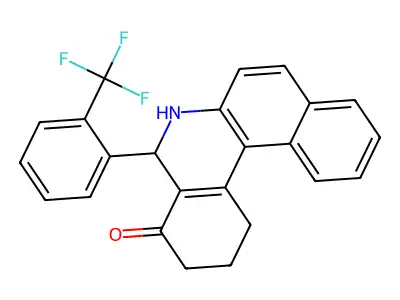 5-[2-(trifluoromethyl)phenyl]-2,3,5,6-tetrahydro-1H-benzo[a]phenanthridin-4-one structure
