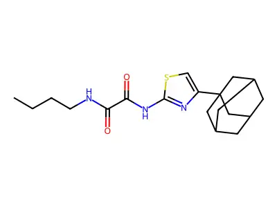 N'-[4-(1-adamantyl)-1,3-thiazol-2-yl]-N-butyloxamide structure