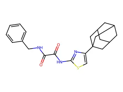 N'-[4-(1-adamantyl)-1,3-thiazol-2-yl]-N-benzyloxamide structure