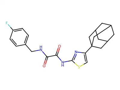 N'-[4-(1-adamantyl)-2-thiazolyl]-N-[(4-fluorophenyl)methyl]oxamide structure