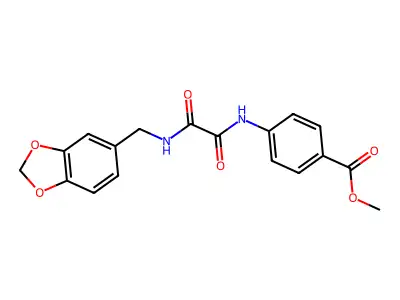 Methyl 4-({[(1,3-benzodioxol-5-ylmethyl)amino](oxo)acetyl}amino)benzoate structure