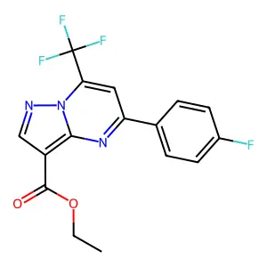ethyl 5-(4-fluorophenyl)-7-(trifluoromethyl)pyrazolo[1,5-a]pyrimidine-3-carboxylate structure