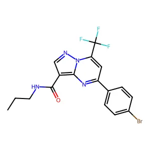 5-(4-bromophenyl)-N-propyl-7-(trifluoromethyl)pyrazolo[1,5-a]pyrimidine-3-carboxamide structure