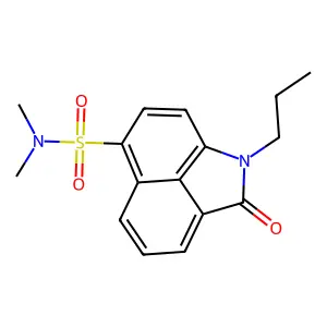N,N-dimethyl-2-oxo-1-propyl-1,2-dihydrobenzo[cd]indole-6-sulfonamide structure