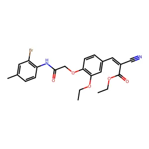 ethyl (E)-3-[4-[2-(2-bromo-4-methylanilino)-2-oxoethoxy]-3-ethoxyphenyl]-2-cyanoprop-2-enoate structure