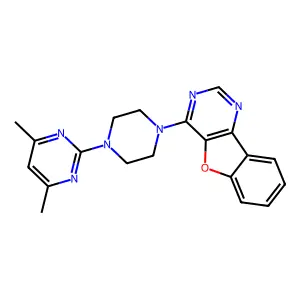 4-(4-(4,6-Dimethylpyrimidin-2-yl)piperazin-1-yl)benzofuro[3,2-d]pyrimidine structure