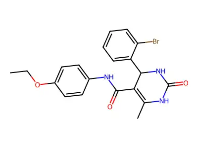 4-(2-bromophenyl)-N-(4-ethoxyphenyl)-6-methyl-2-oxo-1,2,3,4-tetrahydropyrimidine-5-carboxamide structure