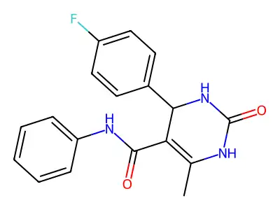 4-(4-fluorophenyl)-6-methyl-2-oxo-N-phenyl-1,2,3,4-tetrahydropyrimidine-5-carboxamide structure