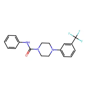 N-phenyl-4-[3-(trifluoromethyl)phenyl]piperazine-1-carboxamide structure