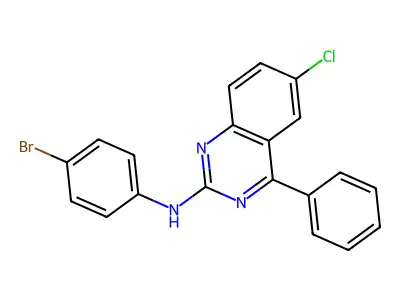 N-(4-bromophenyl)-6-chloro-4-phenylquinazolin-2-amine structure