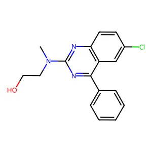 2-((6-Chloro-4-phenylquinazolin-2-yl)(methyl)amino)ethanol structure