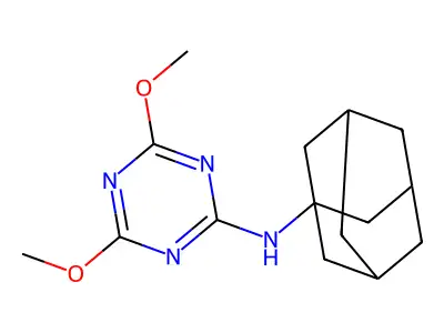 N-(1-adamantyl)-4,6-dimethoxy-1,3,5-triazin-2-amine structure