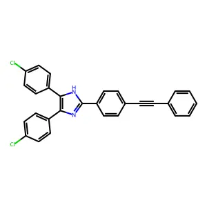 4,5-bis(4-chlorophenyl)-2-[4-(2-phenylethynyl)phenyl]-1H-imidazole structure