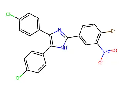 2-(4-bromo-3-nitrophenyl)-4,5-bis(4-chlorophenyl)-1H-imidazole structure