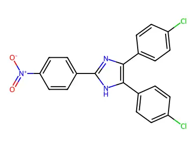 4,5-bis(4-chlorophenyl)-2-(4-nitrophenyl)-1H-imidazole structure
