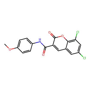 6,8-dichloro-N-(4-methoxyphenyl)-2-oxo-2H-chromene-3-carboxamide structure