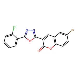 6-Bromo-3-[5-(2-chlorophenyl)-1,3,4-oxadiazol-2-yl]chromen-2-one structure