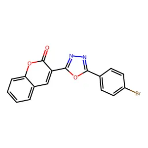 3-[5-(4-bromophenyl)-1,3,4-oxadiazol-2-yl]-2H-chromen-2-one structure