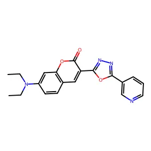 7-(diethylamino)-3-[5-(pyridin-3-yl)-1,3,4-oxadiazol-2-yl]-2H-chromen-2-one structure