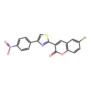 6-Bromo-3-[4-(4-nitrophenyl)-1,3-thiazol-2-yl]chromen-2-one structure