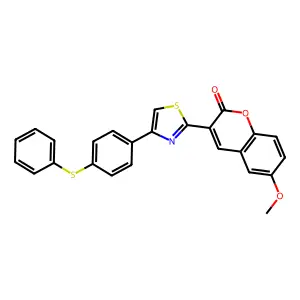 6-Methoxy-3-[4-(4-phenylsulfanylphenyl)-1,3-thiazol-2-yl]chromen-2-one structure