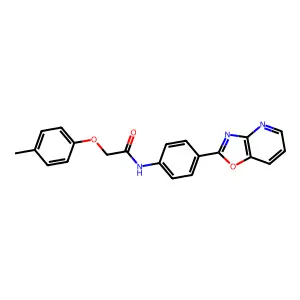 2-(4-methylphenoxy)-N-[4-(2-oxazolo[4,5-b]pyridinyl)phenyl]acetamide structure