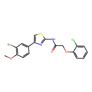 N-[4-(3-bromo-4-methoxyphenyl)-1,3-thiazol-2-yl]-2-(2-chlorophenoxy)acetamide structure