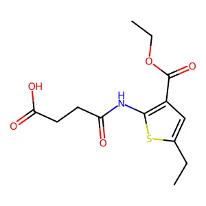 2-(3-Carboxy-propionylamino)-5-ethyl-thiophene-3-carboxylic acid ethyl ester structure
