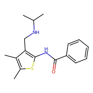 N-{4,5-dimethyl-3-[(propan-2-ylamino)methyl]thiophen-2-yl}benzamide structure