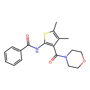 N-[4,5-dimethyl-3-(morpholine-4-carbonyl)thiophen-2-yl]benzamide structure