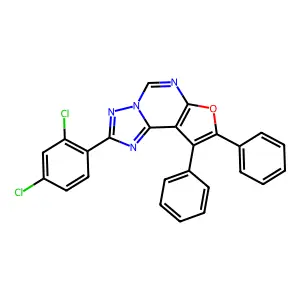 2-(2,4-Dichlorophenyl)-8,9-diphenylfuro[3,2-e][1,2,4]triazolo[1,5-c]pyrimidine structure