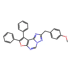 2-(4-Methoxybenzyl)-8,9-diphenylfuro[3,2-e][1,2,4]triazolo[1,5-c]pyrimidine structure